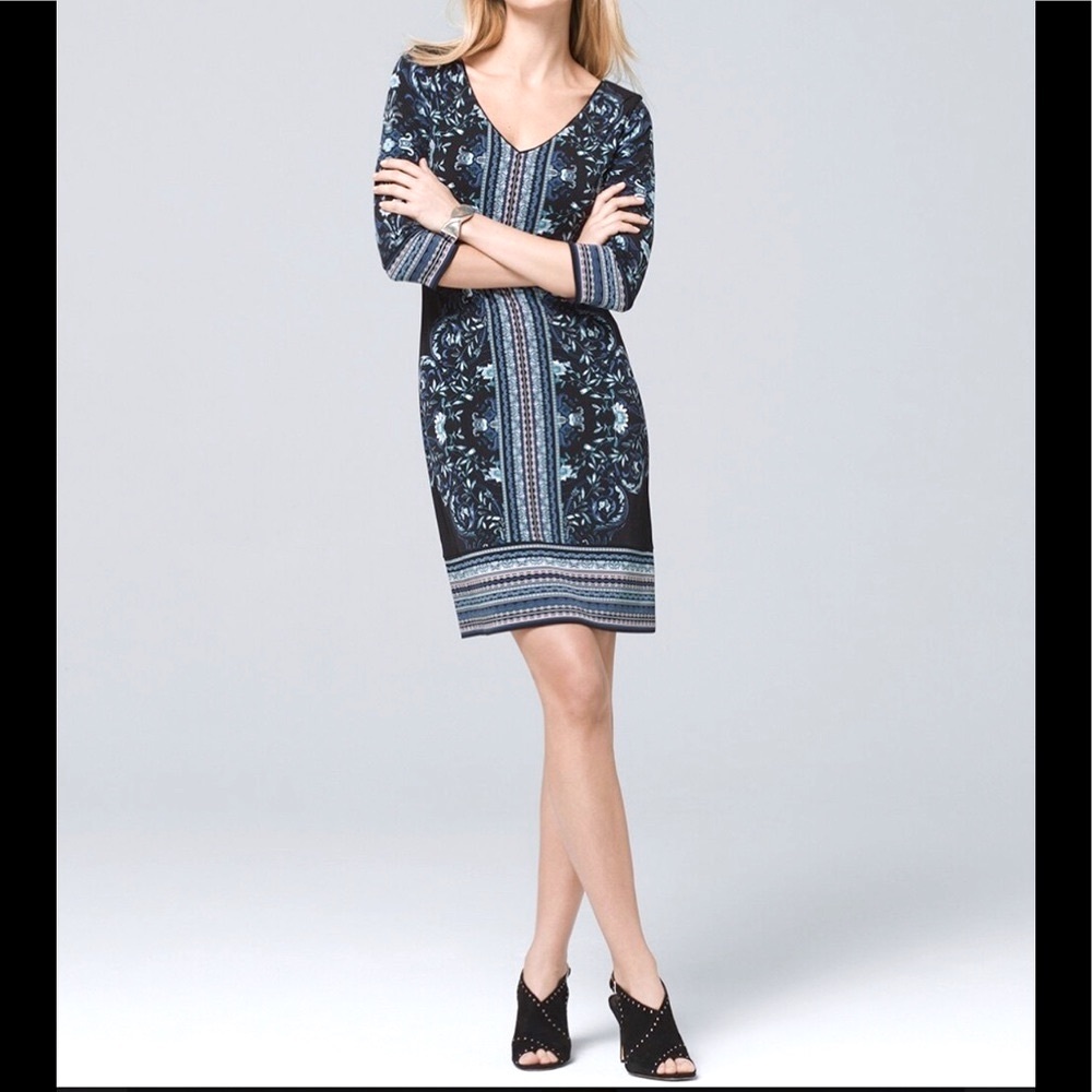 White House Black Market 4 Way Reversible Knit Shift Dress XL Like New